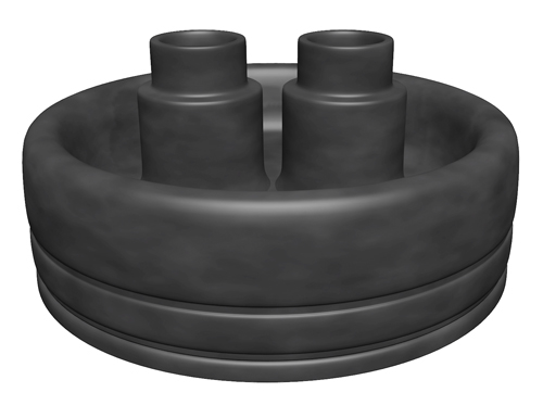 Резиновые защитные наконечники для 2 несущих труб, ФЛЕКСАЛЕН-600